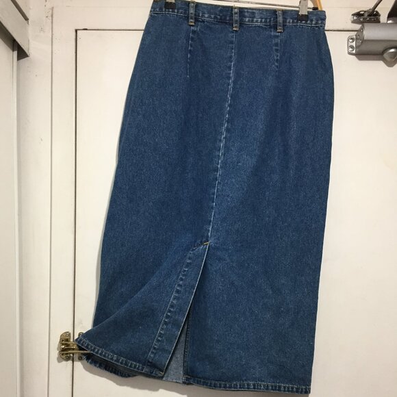 VINTAGE GLORIA VANDERBILT JEAN MAXI SKIRTS SIZE 12 - Picture 2 of 7